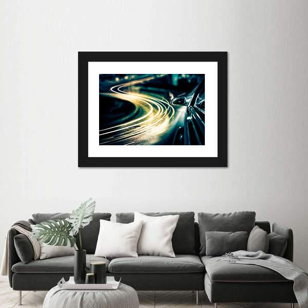 View Of High Traffic From Car Canvas Wall Art-3 Horizontal-Gallery Wrap-25" x 16"-Tiaracle