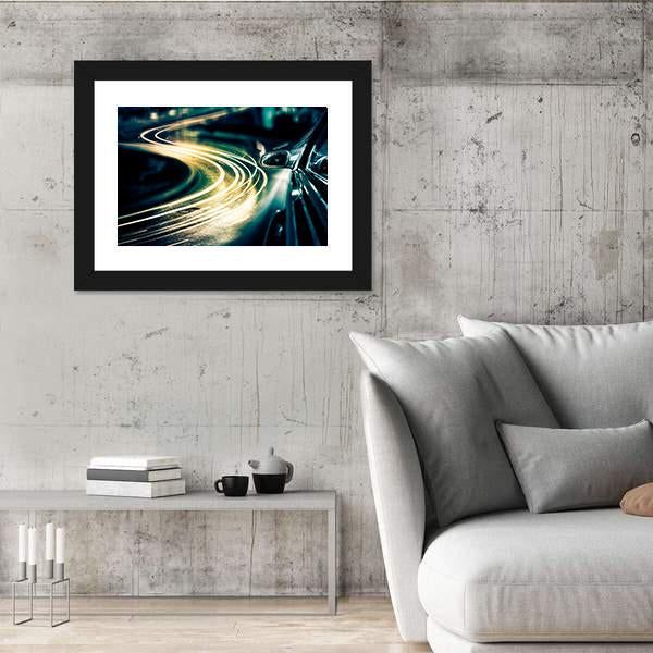 View Of High Traffic From Car Canvas Wall Art-3 Horizontal-Gallery Wrap-25" x 16"-Tiaracle