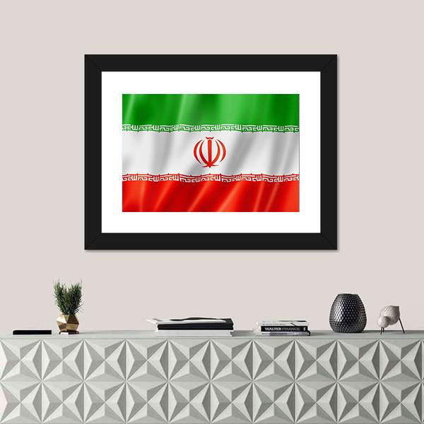 View Of Iran Flag Canvas Wall Art-1 Piece-Framed Print-20" x 16"-Tiaracle