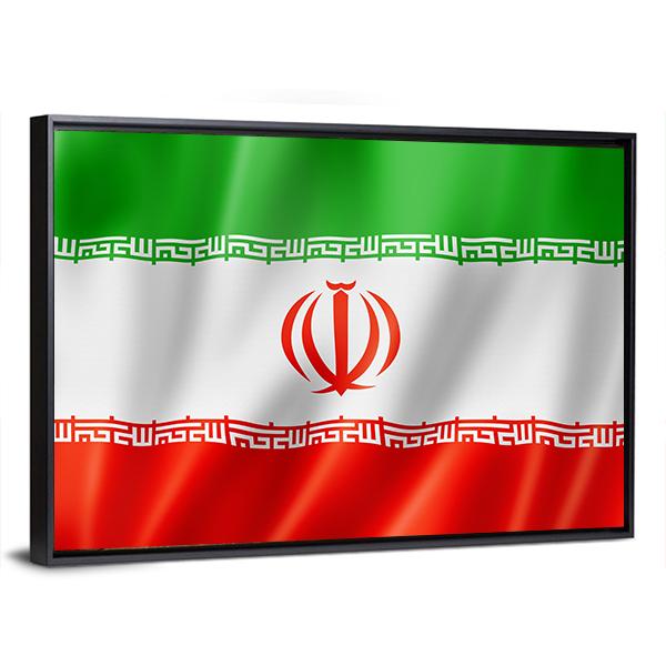 View Of Iran Flag Canvas Wall Art-3 Horizontal-Gallery Wrap-25" x 16"-Tiaracle