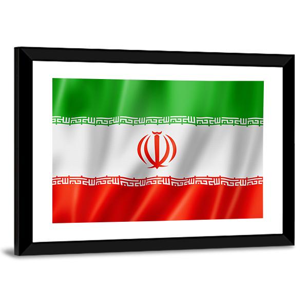View Of Iran Flag Canvas Wall Art-3 Horizontal-Gallery Wrap-25" x 16"-Tiaracle