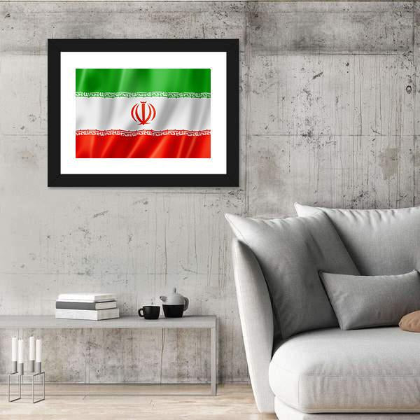 View Of Iran Flag Canvas Wall Art-3 Horizontal-Gallery Wrap-25" x 16"-Tiaracle