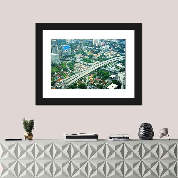 View Of Kuala Lumpur Malaysia Canvas Wall Art-1 Piece-Framed Print-20" x 16"-Tiaracle