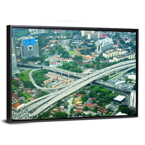 View Of Kuala Lumpur Malaysia Canvas Wall Art-3 Horizontal-Gallery Wrap-25" x 16"-Tiaracle