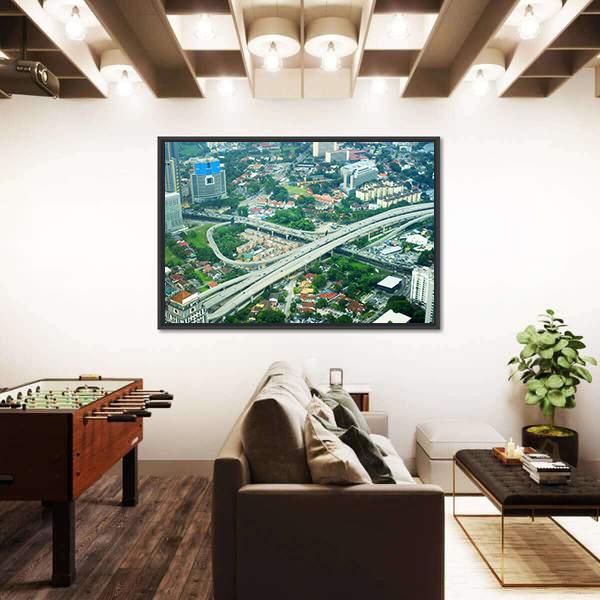 View Of Kuala Lumpur Malaysia Canvas Wall Art-3 Horizontal-Gallery Wrap-25" x 16"-Tiaracle