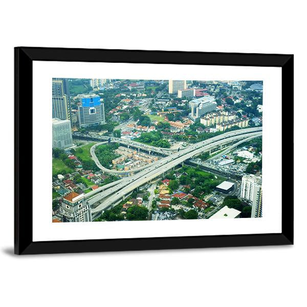 View Of Kuala Lumpur Malaysia Canvas Wall Art-3 Horizontal-Gallery Wrap-25" x 16"-Tiaracle