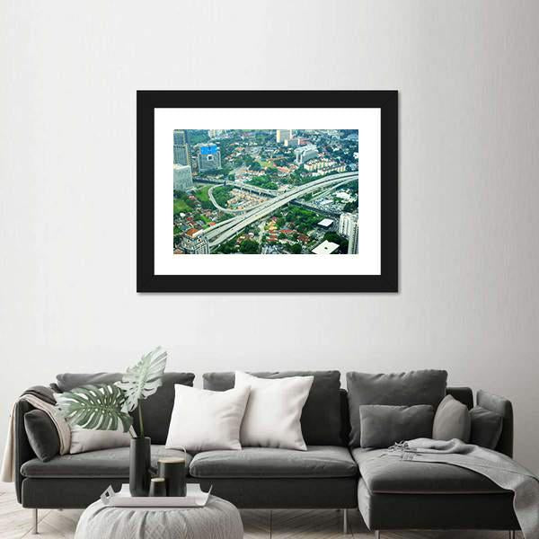 View Of Kuala Lumpur Malaysia Canvas Wall Art-3 Horizontal-Gallery Wrap-25" x 16"-Tiaracle