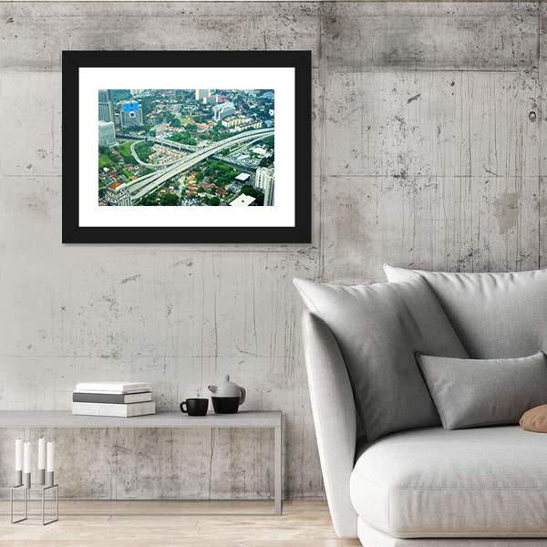 View Of Kuala Lumpur Malaysia Canvas Wall Art-3 Horizontal-Gallery Wrap-25" x 16"-Tiaracle