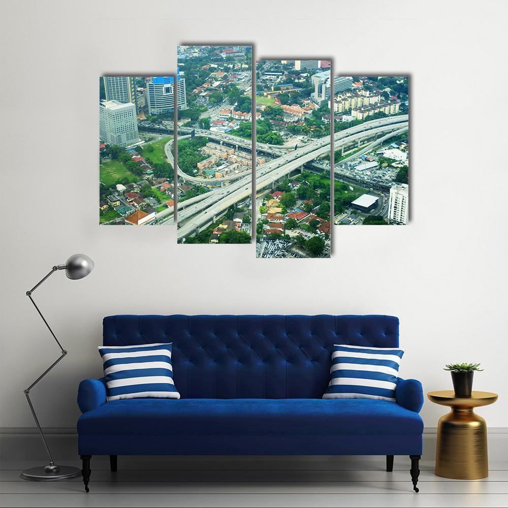 View Of Kuala Lumpur Malaysia Canvas Wall Art-4 Pop-Gallery Wrap-50" x 32"-Tiaracle