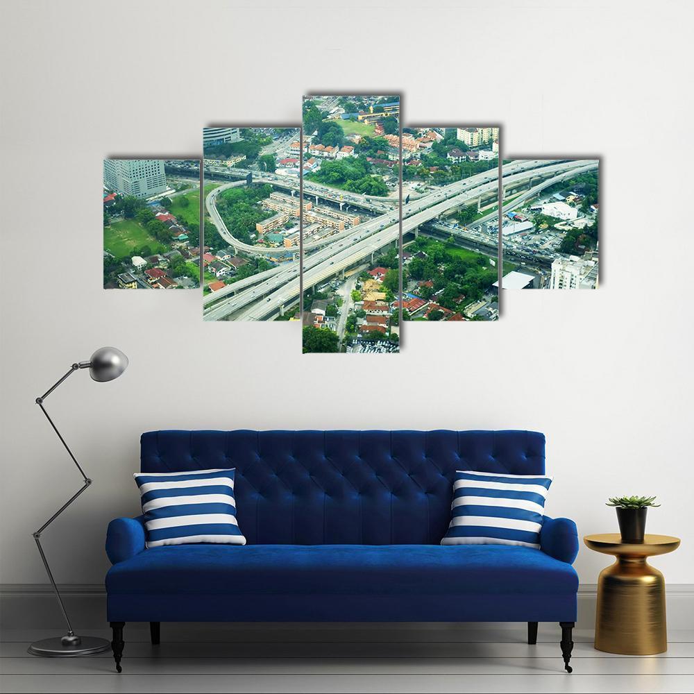 View Of Kuala Lumpur Malaysia Canvas Wall Art-5 Star-Gallery Wrap-62" x 32"-Tiaracle