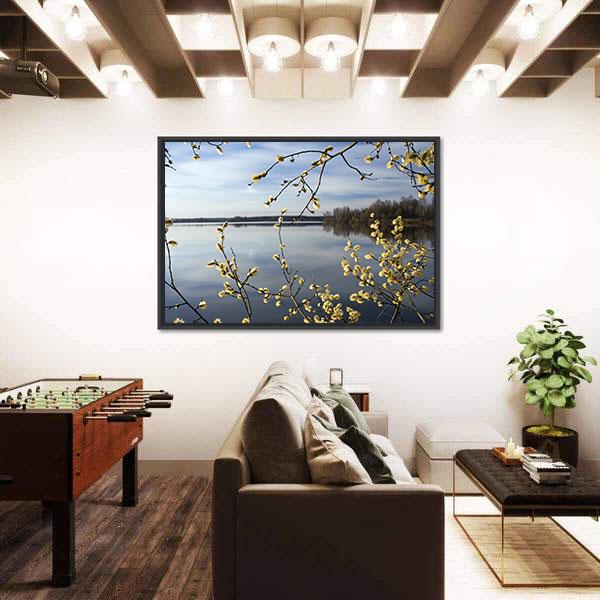 View Of Lake In Spring Canvas Wall Art-3 Horizontal-Gallery Wrap-25" x 16"-Tiaracle