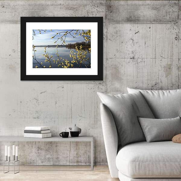 View Of Lake In Spring Canvas Wall Art-3 Horizontal-Gallery Wrap-25" x 16"-Tiaracle