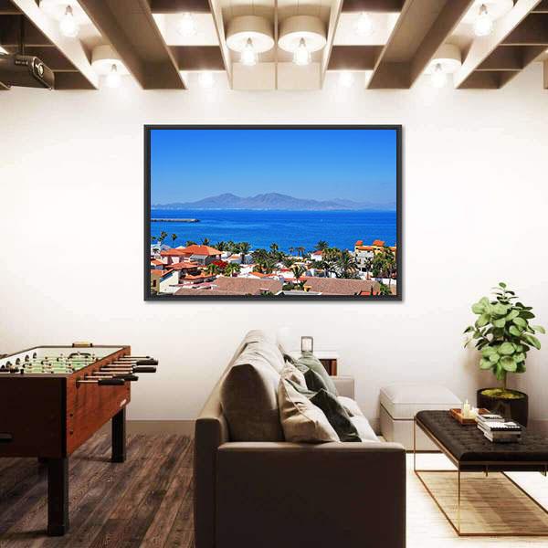 View Of Lobos Island From Corralejo Canvas Wall Art-3 Horizontal-Gallery Wrap-25" x 16"-Tiaracle