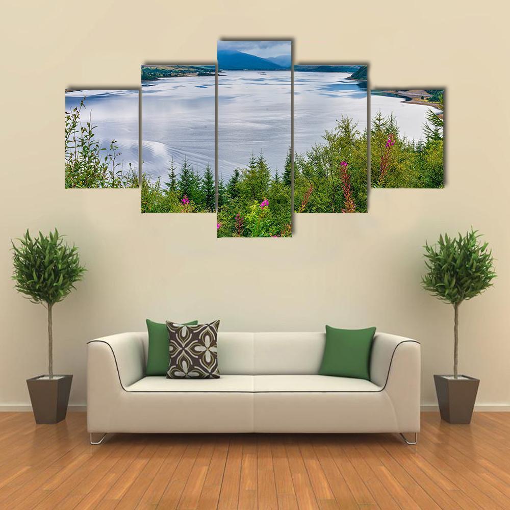 View Of Loch Carron Canvas Wall Art-5 Star-Gallery Wrap-62" x 32"-Tiaracle