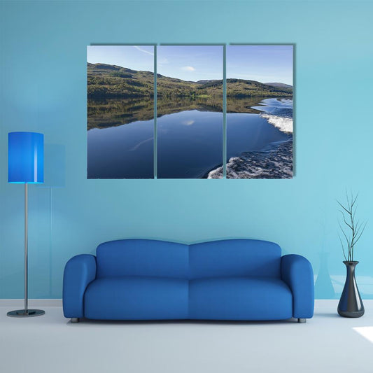 View Of Loch Tay From Power Boat Canvas Wall Art-3 Horizontal-Gallery Wrap-37" x 24"-Tiaracle