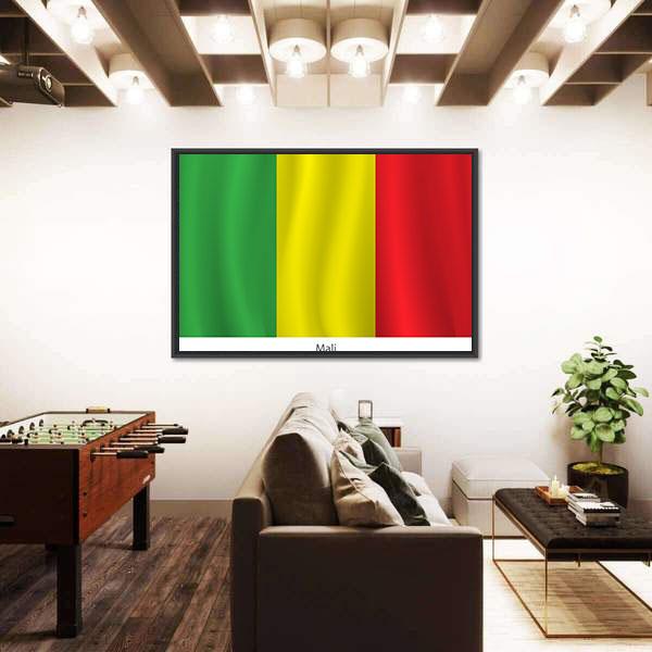 View Of Mali Flag Canvas Wall Art-3 Horizontal-Gallery Wrap-25" x 16"-Tiaracle