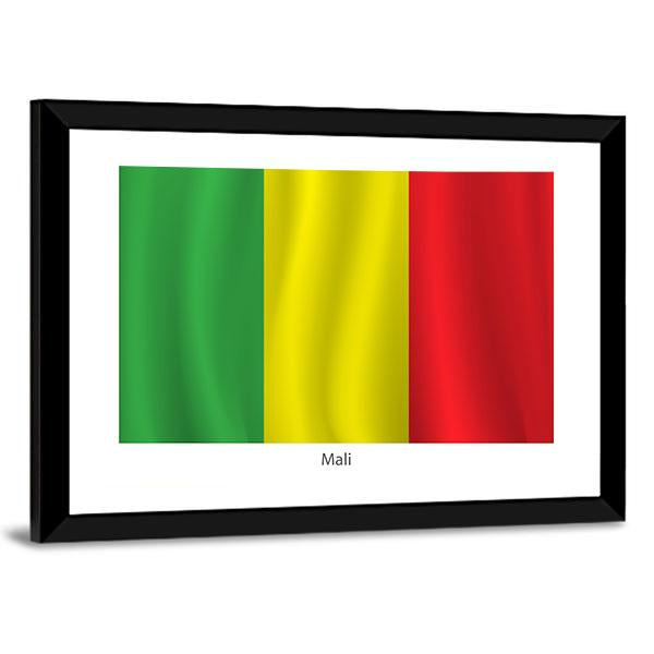 View Of Mali Flag Canvas Wall Art-3 Horizontal-Gallery Wrap-25" x 16"-Tiaracle