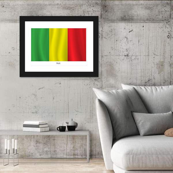 View Of Mali Flag Canvas Wall Art-3 Horizontal-Gallery Wrap-25" x 16"-Tiaracle