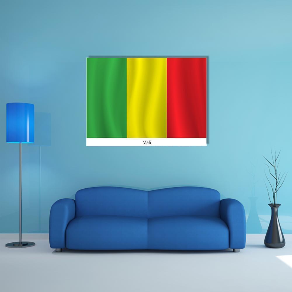 View Of Mali Flag Canvas Wall Art-1 Piece-Gallery Wrap-48" x 32"-Tiaracle