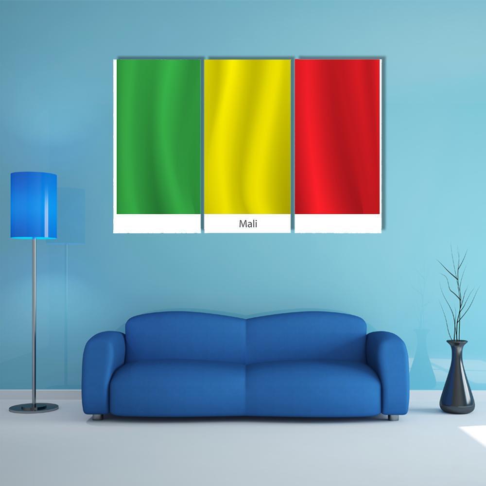 View Of Mali Flag Canvas Wall Art-3 Horizontal-Gallery Wrap-37" x 24"-Tiaracle
