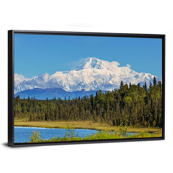 View Of McKinley Peak In Sunny Day Canvas Wall Art-3 Horizontal-Gallery Wrap-25" x 16"-Tiaracle