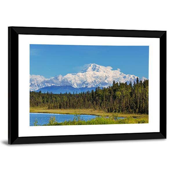 View Of McKinley Peak In Sunny Day Canvas Wall Art-3 Horizontal-Gallery Wrap-25" x 16"-Tiaracle