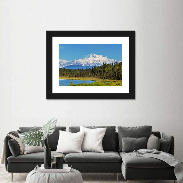 View Of McKinley Peak In Sunny Day Canvas Wall Art-3 Horizontal-Gallery Wrap-25" x 16"-Tiaracle