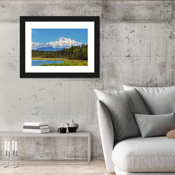 View Of McKinley Peak In Sunny Day Canvas Wall Art-3 Horizontal-Gallery Wrap-25" x 16"-Tiaracle