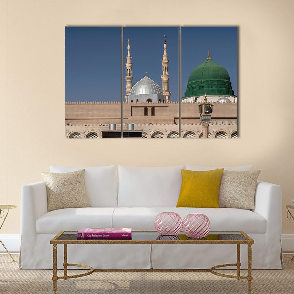 Masjid Al-Haram Canvas Wall Art-3 Horizontal-Gallery Wrap-37" x 24"-Tiaracle