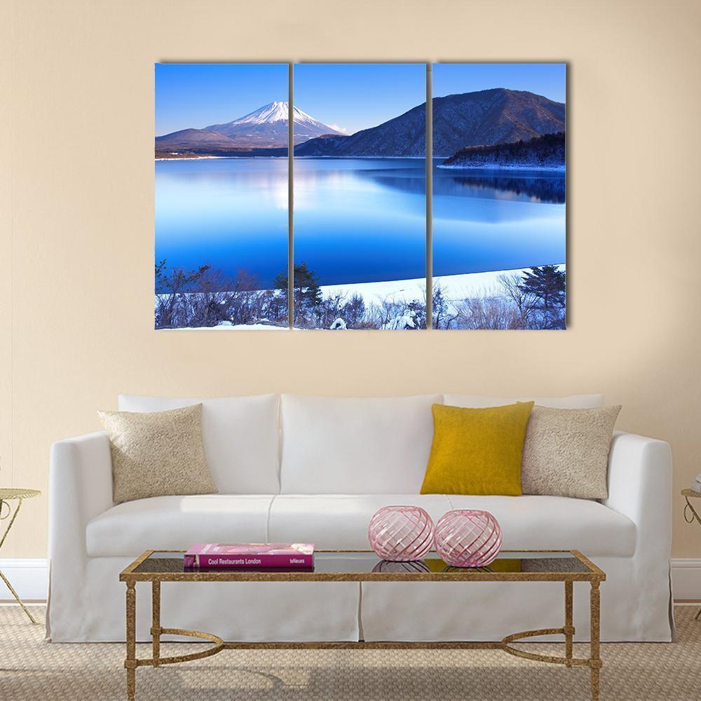 Mount Fuji In Winter Canvas Wall Art-3 Horizontal-Gallery Wrap-37" x 24"-Tiaracle