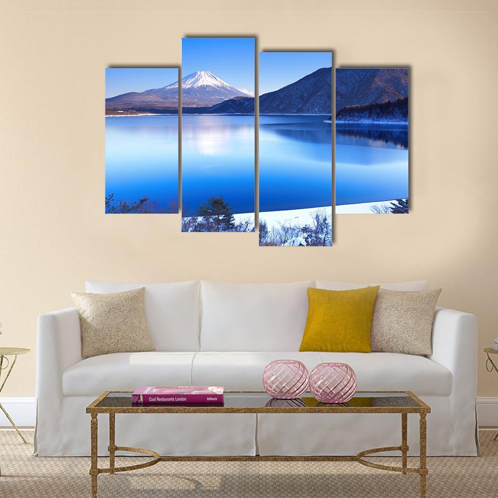 Mount Fuji In Winter Canvas Wall Art-4 Pop-Gallery Wrap-50" x 32"-Tiaracle