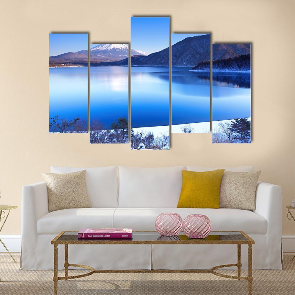 Mount Fuji In Winter Canvas Wall Art-5 Pop-Gallery Wrap-47" x 32"-Tiaracle