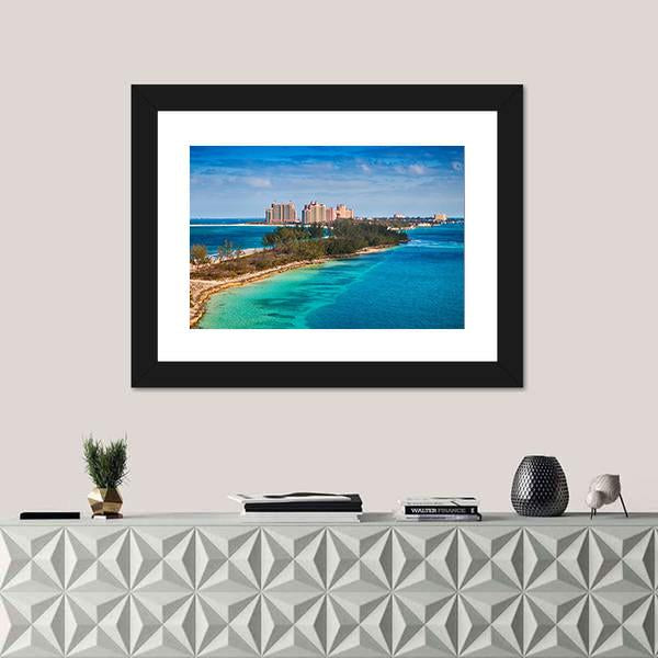 View Of Paradise Island In Nassau Canvas Wall Art-1 Piece-Framed Print-20" x 16"-Tiaracle