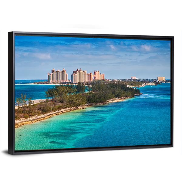 View Of Paradise Island In Nassau Canvas Wall Art-3 Horizontal-Gallery Wrap-25" x 16"-Tiaracle