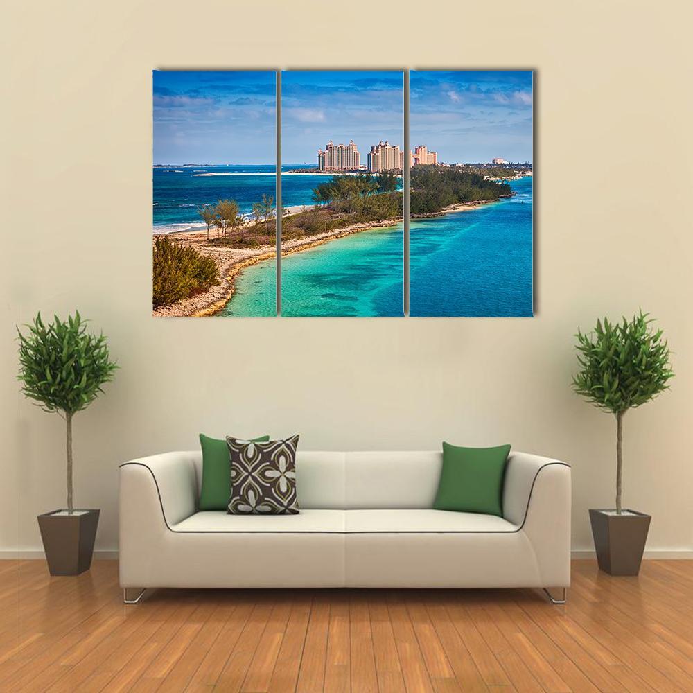 View Of Paradise Island In Nassau Canvas Wall Art-3 Horizontal-Gallery Wrap-37" x 24"-Tiaracle