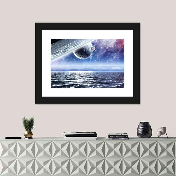 View Of Planet Canvas Wall Art-1 Piece-Framed Print-20" x 16"-Tiaracle