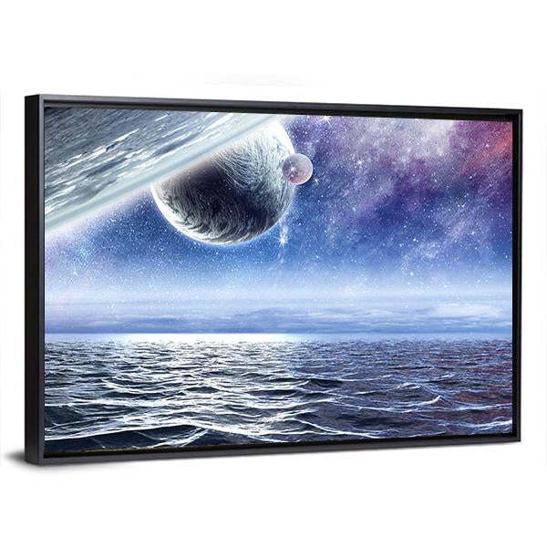 View Of Planet Canvas Wall Art-3 Horizontal-Gallery Wrap-25" x 16"-Tiaracle