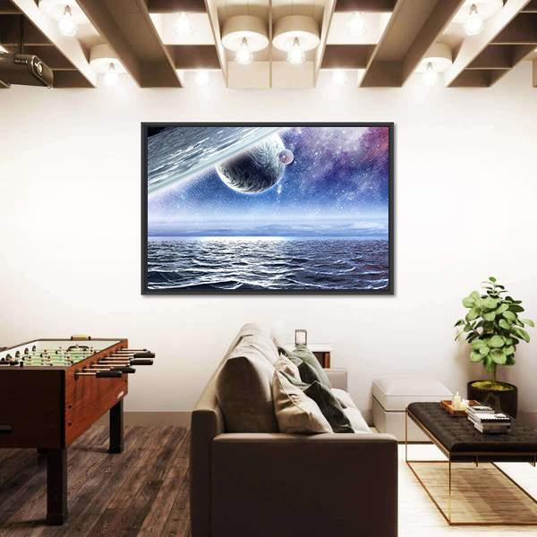 View Of Planet Canvas Wall Art-3 Horizontal-Gallery Wrap-25" x 16"-Tiaracle