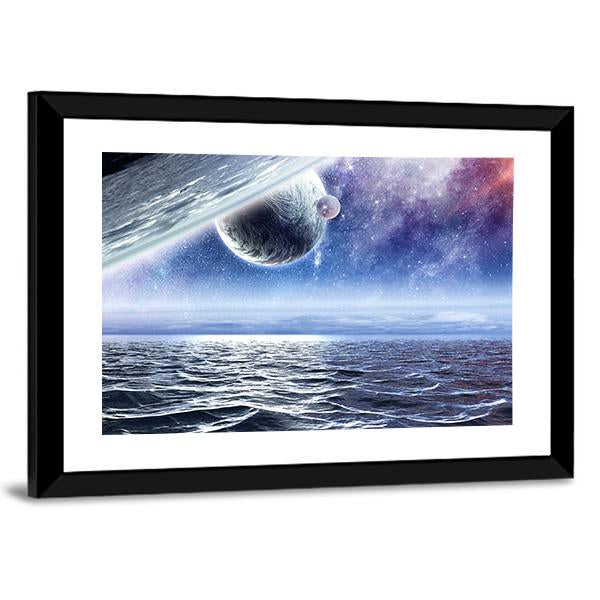 View Of Planet Canvas Wall Art-3 Horizontal-Gallery Wrap-25" x 16"-Tiaracle