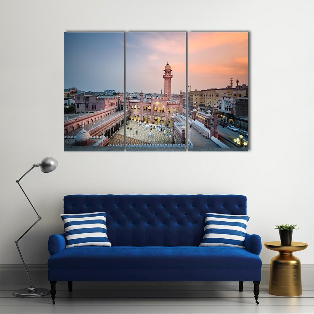 Sunehri Masjid Peshawar Pakistan Canvas Wall Art-3 Horizontal-Gallery Wrap-37" x 24"-Tiaracle