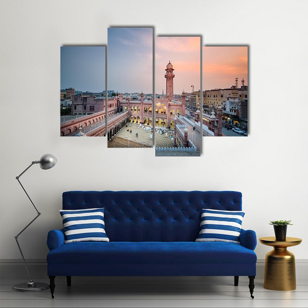 Sunehri Masjid Peshawar Pakistan Canvas Wall Art-4 Pop-Gallery Wrap-50" x 32"-Tiaracle