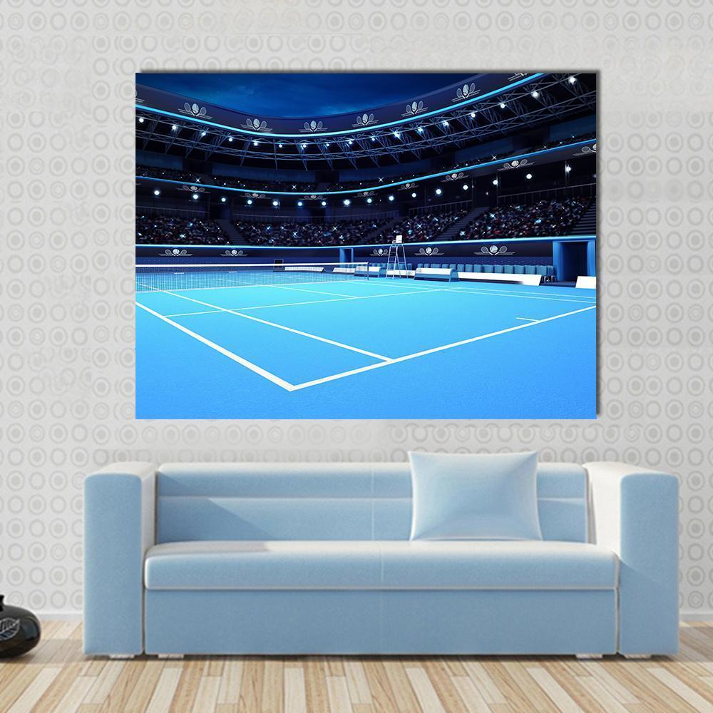 Tennis Court Canvas Wall Art-1 Piece-Gallery Wrap-48" x 32"-Tiaracle