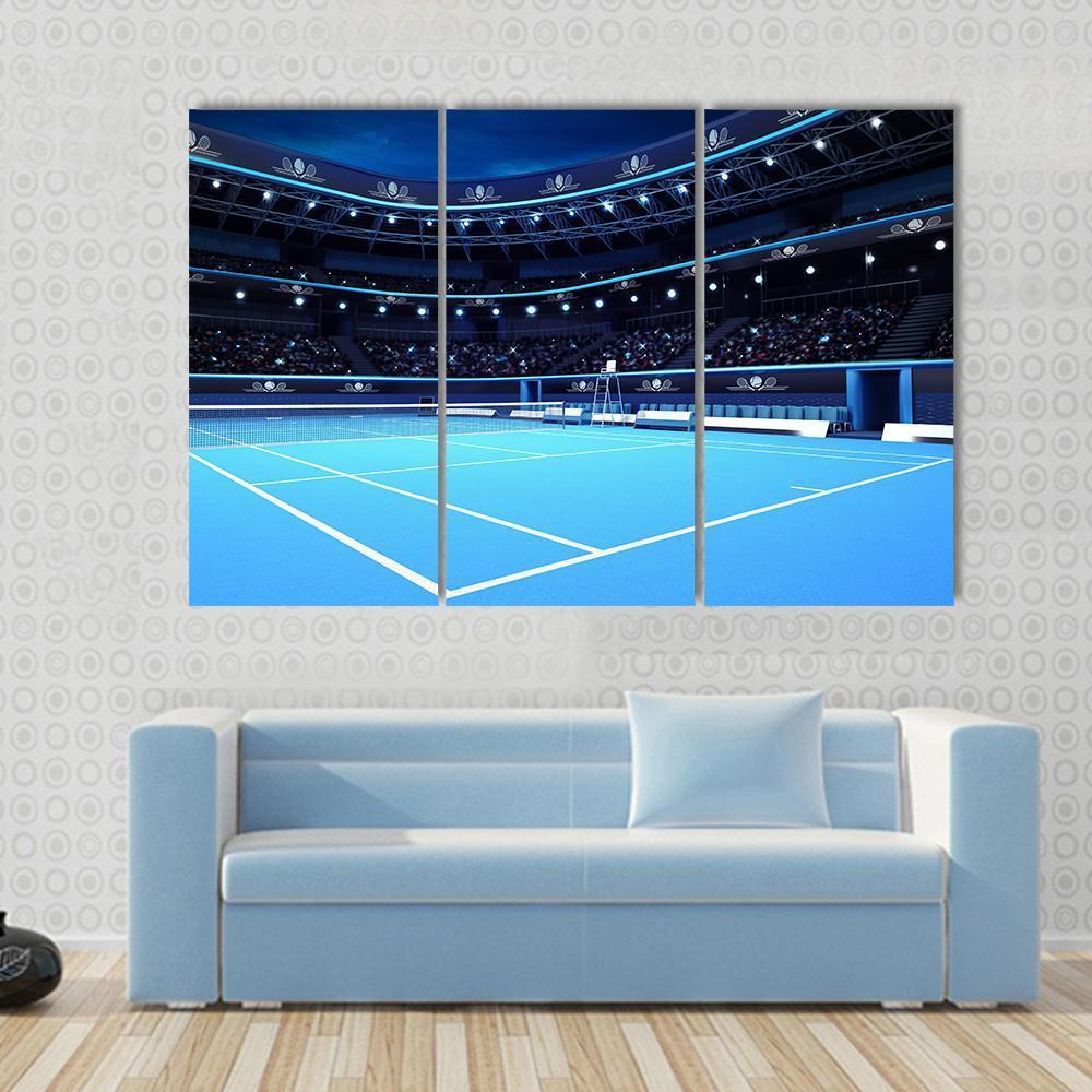 Tennis Court Canvas Wall Art-3 Horizontal-Gallery Wrap-37" x 24"-Tiaracle