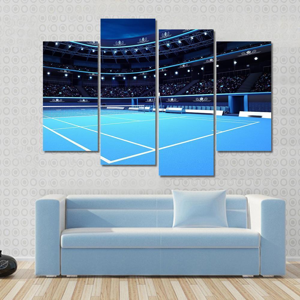 Tennis Court Canvas Wall Art-4 Pop-Gallery Wrap-50" x 32"-Tiaracle