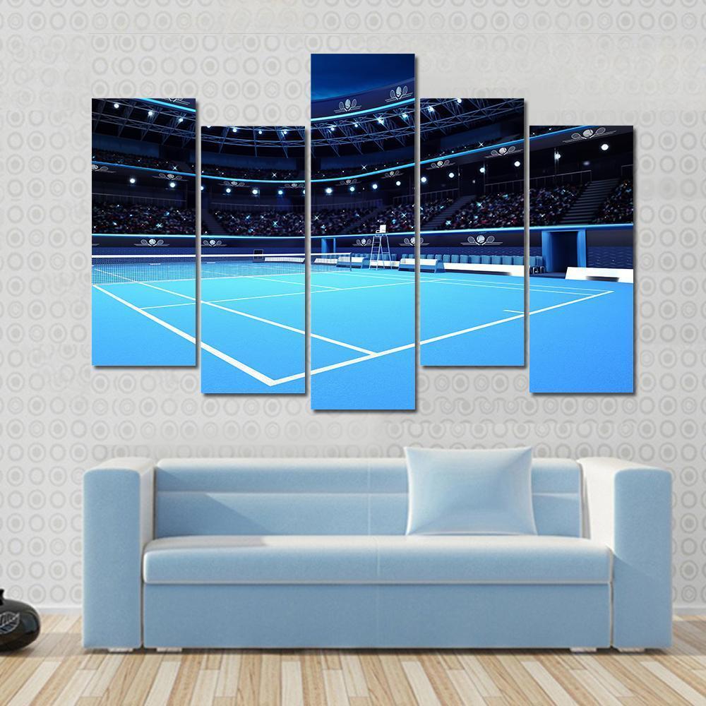 Tennis Court Canvas Wall Art-5 Pop-Gallery Wrap-47" x 32"-Tiaracle