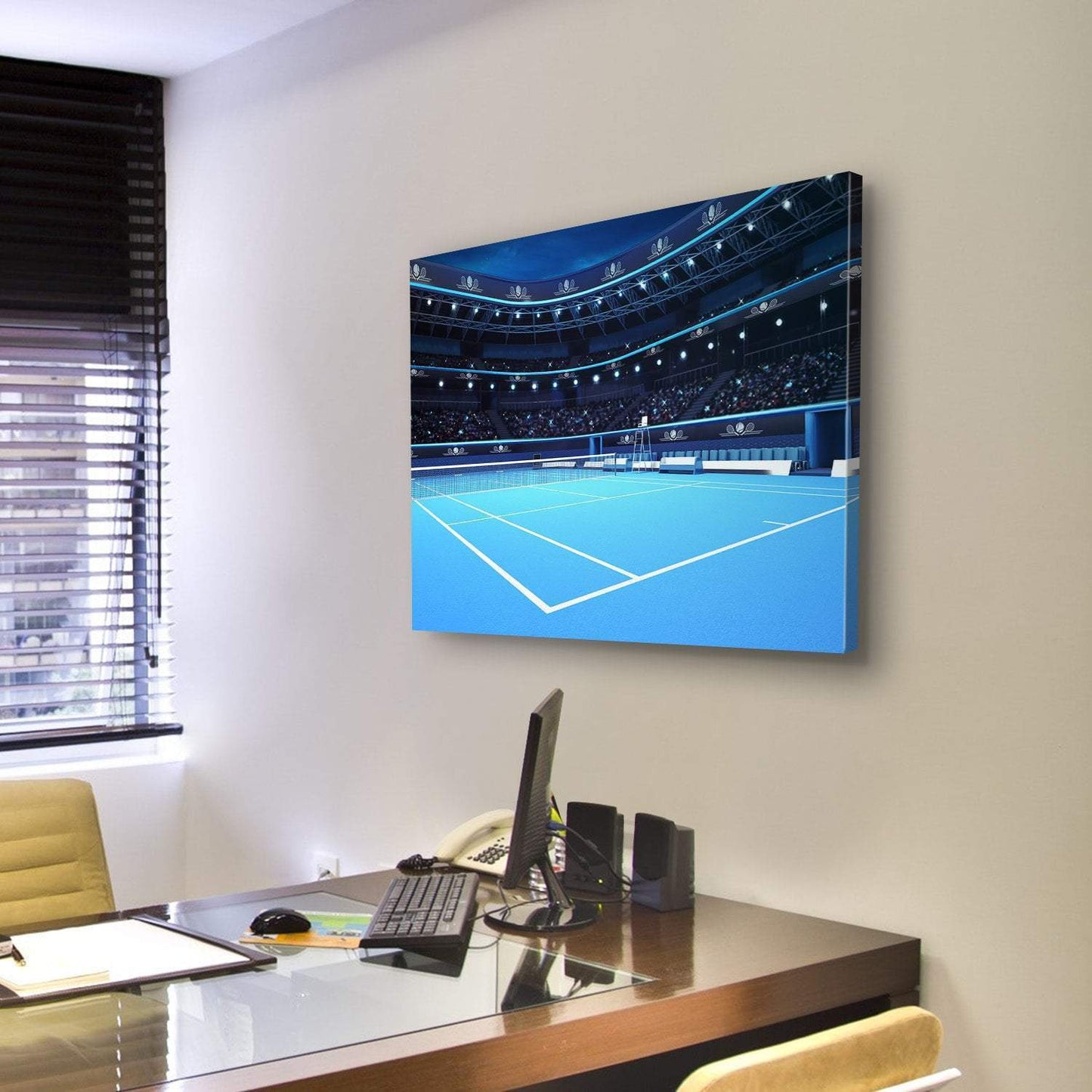 Tennis Court Canvas Wall Art-3 Horizontal-Gallery Wrap-25" x 16"-Tiaracle