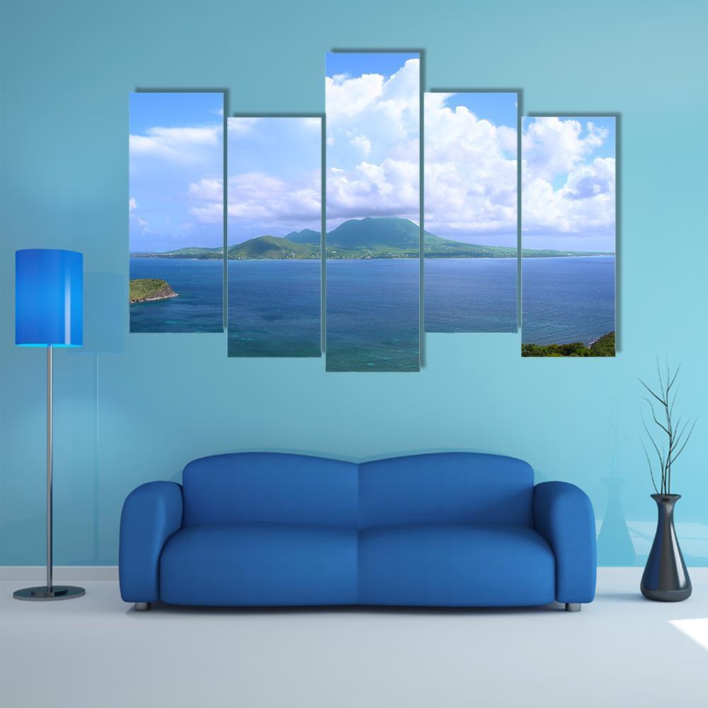View Of The Caribbean Island Nevis Canvas Wall Art-5 Pop-Gallery Wrap-47" x 32"-Tiaracle