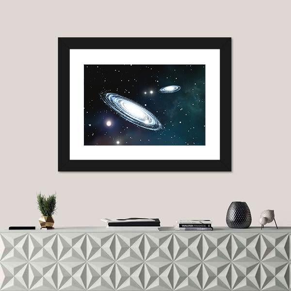 View Of The Galaxy Through The Nebulae Canvas Wall Art-1 Piece-Framed Print-20" x 16"-Tiaracle