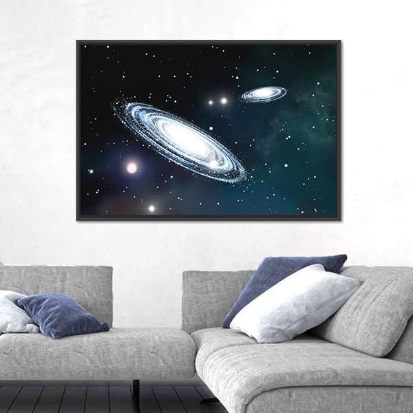 View Of The Galaxy Through The Nebulae Canvas Wall Art-3 Horizontal-Gallery Wrap-25" x 16"-Tiaracle