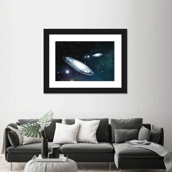 View Of The Galaxy Through The Nebulae Canvas Wall Art-3 Horizontal-Gallery Wrap-25" x 16"-Tiaracle